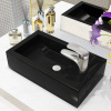 vidaXL Keramické umývadlo s otvorom obdĺžnikové čierne 46x25,5x12 cm - Čierna - 146864-261199