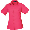 Premier Košile PR 302, popelínová, krátký rukáv, dámská COT390302c182e-hot pink L Růžová