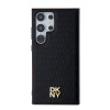 Zadný kryt DKNY PU Leather Repeat Pattern Stack Logo MagSafe pre Samsung Galaxy S24 Ultra, čierna