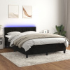 vidaXL Posteľ boxsping s matracom a LED čierna 140x200 cm zamat - Čierna - 167966-102304