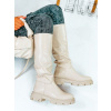 Dámske béžové vysoké čižmy Evi - 40