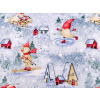 Stoklasa Vánoční bavlněná látka / plátno METRÁŽ - modrá ledová