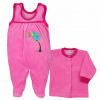 Detský komplet - Detská súprava Koala 56 Pink 2 ks. (Koala sada teplého velora Rompiech preklenula 56 cm)