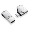 Apacer USB flash disk OTG, USB 3.0, 64GB, AH750, strieborný, AP64GAH750S-1, USB A/USB Micro B, s otočným krytom (AP64GAH750S-1)