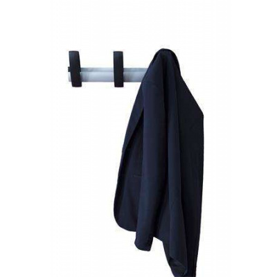 ALBA Vešiak na oblečenie, nástenný, kovový, s 3 vešiakmi, ALBA, čierny - strieborný Alba
