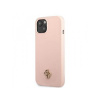 Guess 4G Silicone Metal Logo puzdro pre iPhone 13 mini ružové