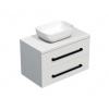 Swiss aqua technologies Koupelnová skříňka s černou úchytkou a krycí deskou SAT Cube Way 80x47,5x46 cm bílá lesk CUBE46C803BI45