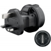 Adaptér cestovný Európa SCHUKO (CEE7/3) -> UK/Anglicko (BS-8546), max. 5A, čierny