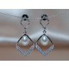 Strieborné náušnice s perlami a zirkónmi PE333B