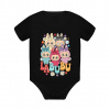 Bábiky Bubu - rôzne farby - body s potlačou pro fanoušky Labubu - Tričkový | 12M | Čierna | Body