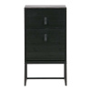 Čierny nočný stolík so zásuvkou a dvierkami WOOOD Zola