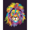 Farebný lev portrét III, 40 × 50 cm, bez rámu a bez vypnutia plátna 5021700