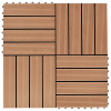 22 ks terasové dlaždice 30 x 30 cm 2 m² WPC barva teak Hnědá 277801