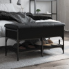 Lavička na topánky čierna 82x42x45 cm kompozitné drevo-ForU-835192