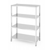 Skladovací regál so 4 plnými policami – skrutkový, HENDI, Kitchen Line, 1200x600x(H)1800mm
