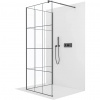 CERANO - Sprchová zástena Walk-in Onyx Corner Round Ľ/P - 8 mm - guľatá vzpera - čierna matná, industriálne sklo - 120x110x200 cm