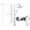 Sprchový kút - Sprchová zástena WALK-IN 100 + sprcha + BATÉRIA (Sprchový kút - Sprchová zástena WALK-IN 100 + sprcha + BATÉRIA)