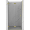Mexen, Mexen Lunar-F skladacie ľavé sprchové dvere 75 cm, transparentné, brúsené zlaté - 836-075-000-55-00-L