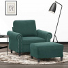vidaXL Relaxačné kreslo s podnožkou tmavozelené 60 cm zamat - Zelená - 152153-34075