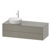 DURAVIT White Tulip závesná skrinka pod umývadlo na dosku vľavo, 2 zásuvky, 1300 x 550 x 408 mm, kameňovo šedá matná, WT4987L9292