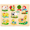 Drevené puzzle s úchytkou - Ovečka a jej kamaráti