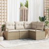 Sada zahradních pohovek 4 pcs Béžová Poly ratan Béžová 3346361