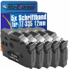 5 x páska na BROTHER TZ-335 12 mm 8 m TZe-335 čierna