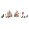 Clayre & Eef Set 17ks perníková LED chalúpka Gingerbread - 9 * 8 * 13 cm / 2xAAA - Clayre & Eef