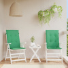 Podušky na židli vysoké opěradlo 2 ks zelené 120x50x3 cm textil Zelená 43185
