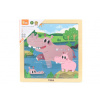 Viga puzzle pre najmenších 9 ks hrošík veľkosť Multicolor