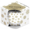 Emocio Sklo Dekor 70x62 mm Magic Snowing bielo-zlatá, vonná sviečka