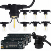 Záhradné lampy LED Garland 15 m + 15x žiarovky E27 (Záhradné lampy LED Garland 15 m + 15x žiarovky E27)