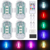 4 ks Bezdrôtová LED stroboskopická lampa Silná biela 8 farieb + Pilot