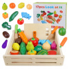 MAGNETICKÉ DREVENÉ KOCKY OVOCIE ZELENINA KOCKY VEĽKÝ MONTESSORI SET