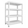 Kovový regál Biedrax 60 x 60 x 120 cm, biely - 4 police biele lamino 12mm