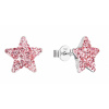Evolution Group Stříbrné náušnice Hvězdičky s krystaly Preciosa 31312.3 light rose
