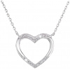 Evolution Group Strieborný náhrdelník so zirkónom biele srdce 12010.1