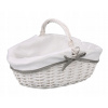 Kôš, košík - Biely prútený kôš s rukoväťou 39x27x14/18/27h cm (Biely prútený kôš s rukoväťou 39x27x14/18/27h cm)