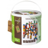 Drevené kocky Jouéco drevené kocky vo vedierku 100ks (8711866800193)