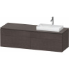 DURAVIT L-Cube závesná skrinka pod umývadlo na dosku (umývadlo vpravo), 4 zásuvky, 1620 x 550 x 482 mm, dub tmavý kartáčovaný, LC4871R72720000