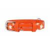 COLLAR Kožený obojok s hviezdami Glamour, 30-39cm/20mm, oranžová