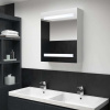 vidaXL Kúpeľňová skrinka s LED a zrkadlom 50x13,5x60 cm - Biela - 69576-24381