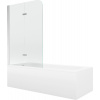 Mexen Vega obdĺžniková vaňa 150 x 70 cm s plášťom a 2 krídlovou zástenou 80 cm, transparentná, chróm - 550115070X9008020100
