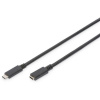 Digitus USB kábel USB 2.0 USB-C ® zásuvka, USB-C ® zástrčka 1.50 m čierna flexibilný, fóliové tienenie, tienenie pletivom AK-300210-015-S; AK-300210-015-S