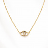 Zlacený ocelový náhrdelník – Dvojité srdce
