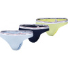 Tommy Hilfiger 3P THONG modrá,žltá,biela Dámske tanga XS