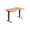 Hobis Pracovný stôl Motion Ergo, ZO, 3S, 140x61-128,x90 cm, dub/čierna