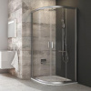 Ravak Blix - Štvrťkruhový sprchovací kút posuvný štvordielny BLCP4-80, šírka 78 cm-80x78 cm-80 cm, rádius 50 cm-farba satin, sklo transparent 3B240U00Z1