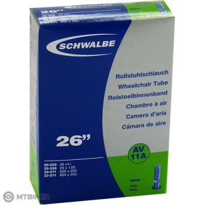 Schwalbe MTB 26x1,00" (AV 11A, SV 11A) duša, AV/FV gal. ventil