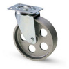 Manutan Liatinové transportné koleso s prírubou, priemer 100 mm, otočné, klzné ložisko